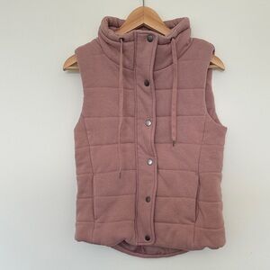 Staccato Quilted Hooded Vest - Rose Taupe